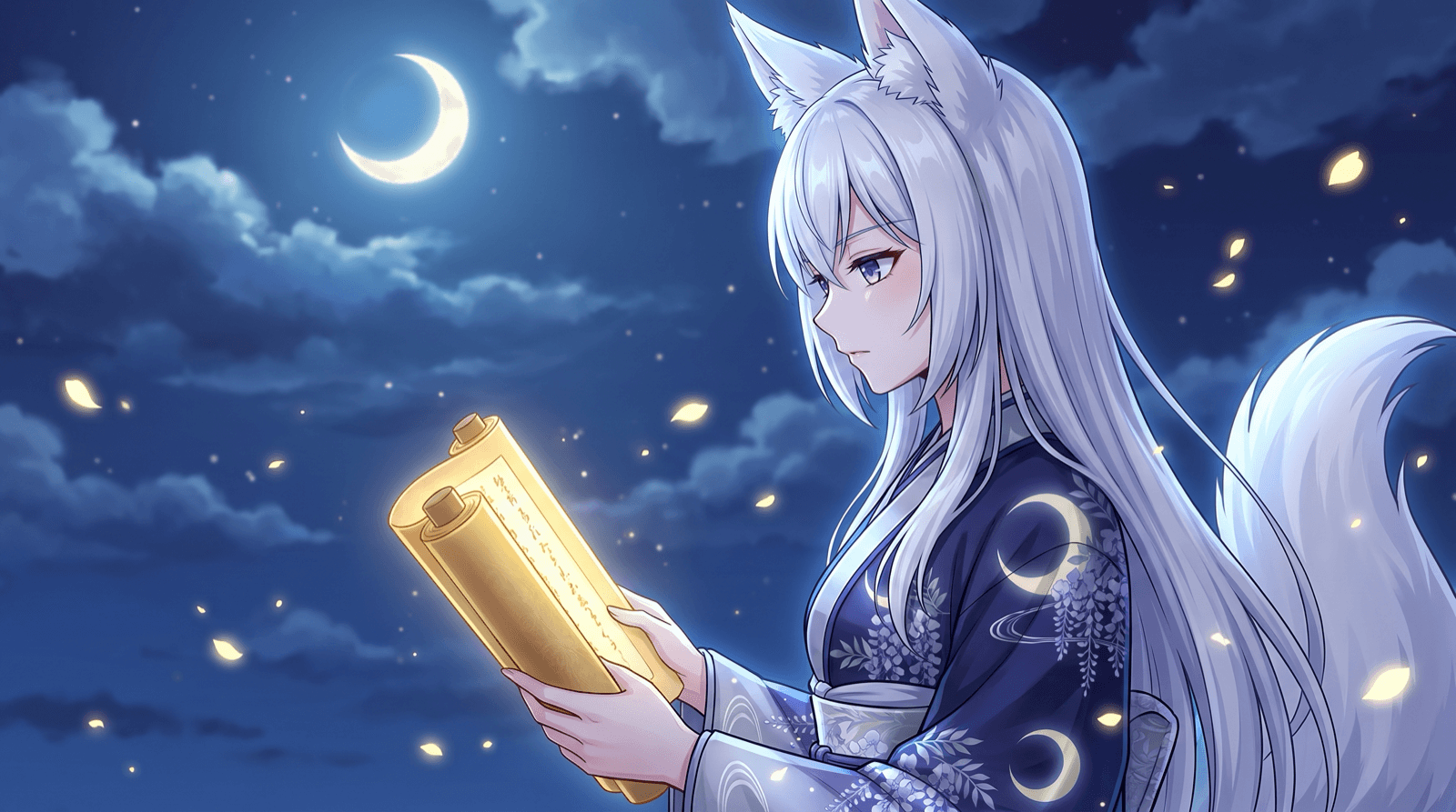 巻物を静かに読み進める葛葉の横顔