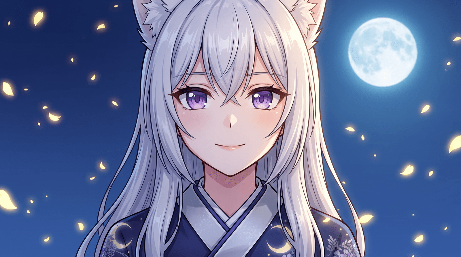 月を背にほほえむ葛葉の表情